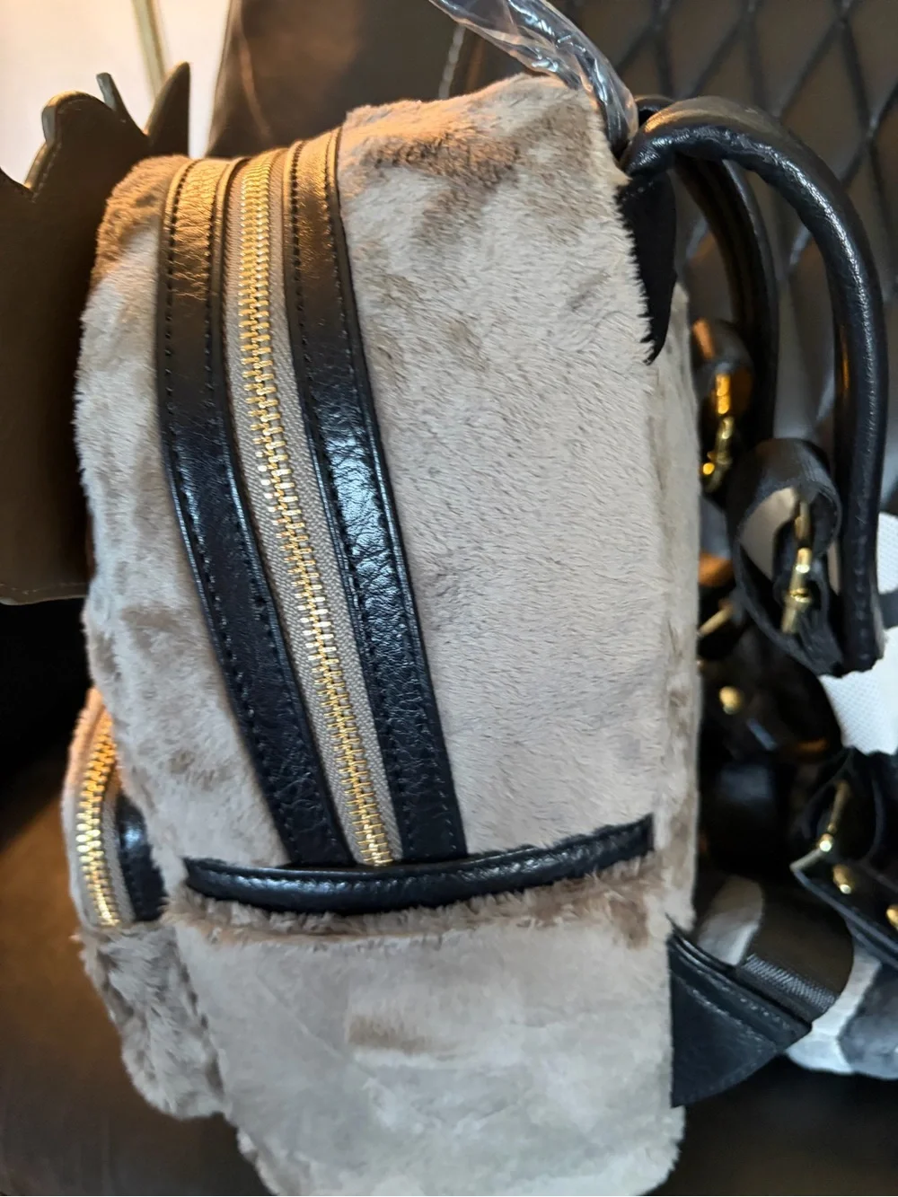 Loungefly Pocahontas Meeko Gray White Racoon Plush mini Backpack
